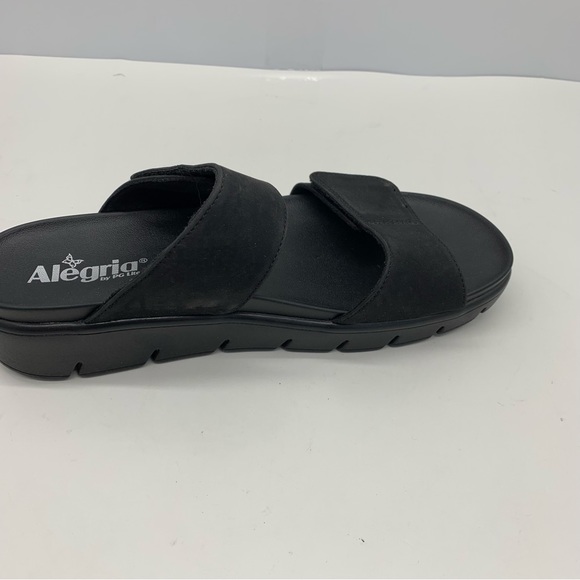 Alegria Sandals Womens 9 Black Casual Slip On Slide Beach Platform Casual - Picture 5 of 10